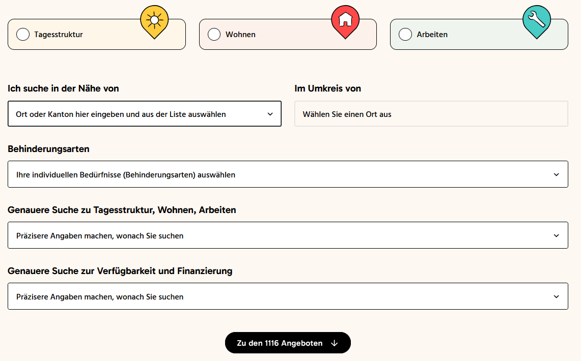 Illustration der Schritt für Schritt-Suche