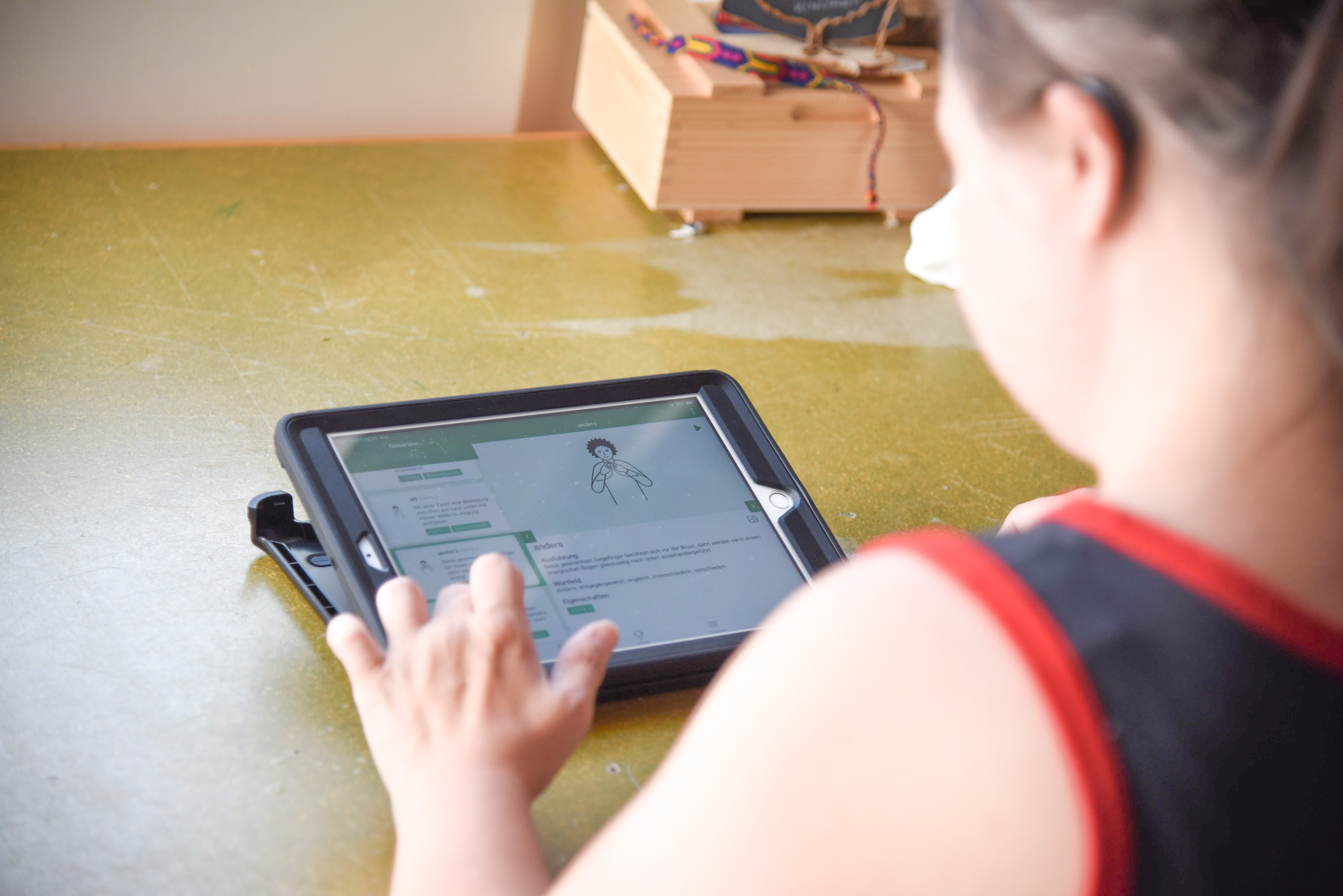Arbeit mit dem Tablet